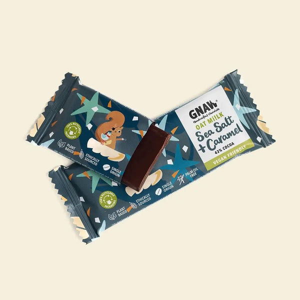 Sea Salt & Crunchy Caramel Oat Mi!lk Snack Size Chocolate Bar - Vegan 🌱 - GNAW