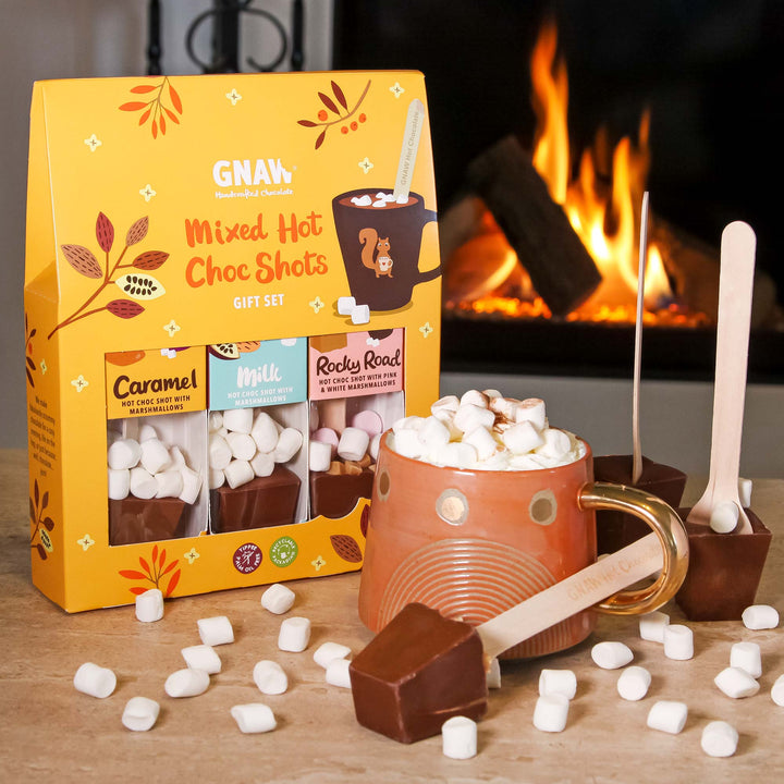 Mixed Hot Chocolate Stirrer Gift Set (Milk, Caramel & Rocky Road) - GNAW