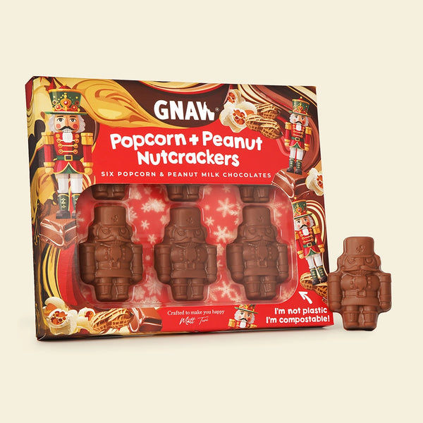 Popcorn + Peanut Nutcrackers - Christmas Novelty Chocolate Gift