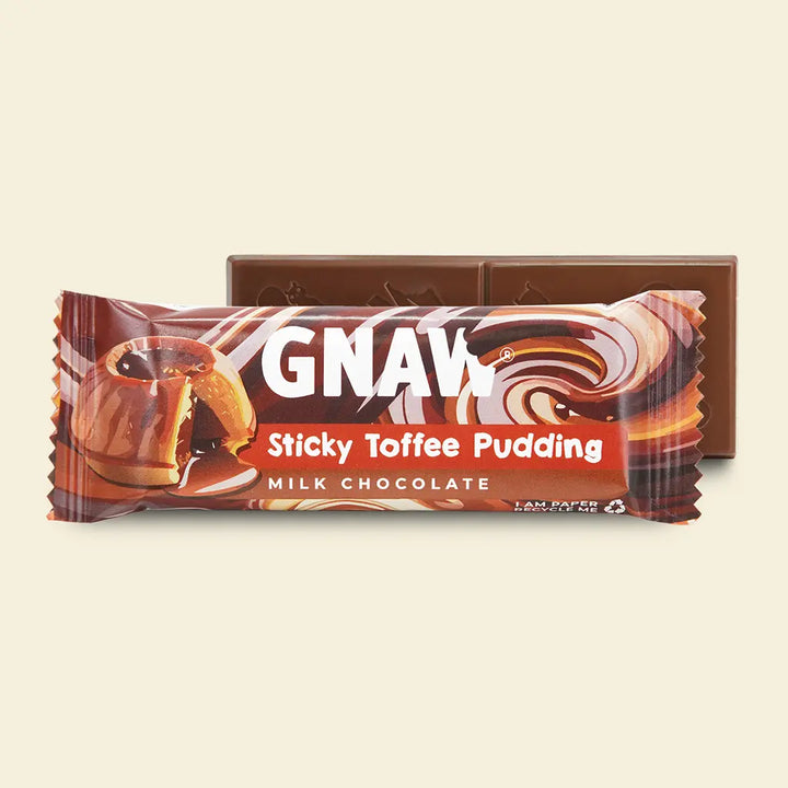 GNAW Chocolate Sticky Toffee Pudding Milk Chocolate Snack Bar