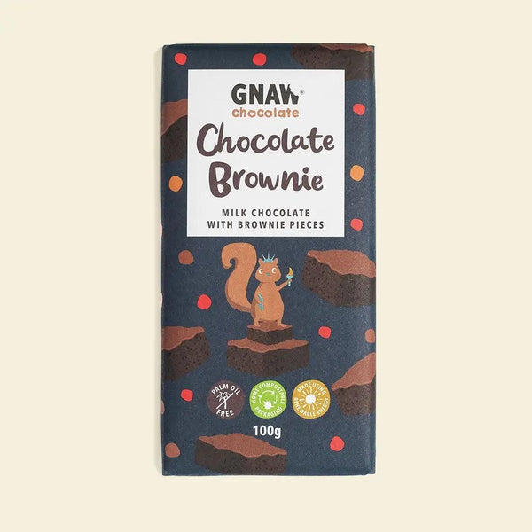Chocolate Brownie Milk Chocolate Bar - GNAW
