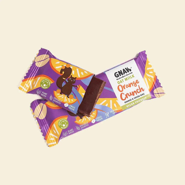 Orange Crunch Oat Mi!lk Snack Size Chocolate Bar - Vegan 🌱 - GNAW
