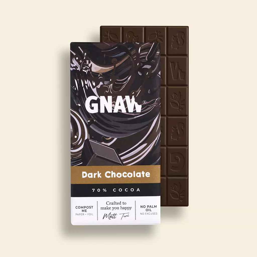 Dark Chocolate Bar - Luxury 70% Cocoa Chocolate Bar 80g – GNAW Chocolate
