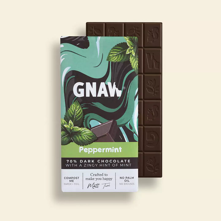 GNAW Peppermint Dark Chocolate Bar Hero Image Primary