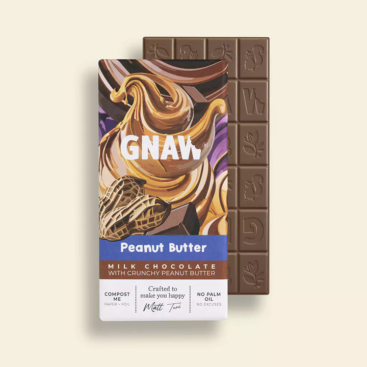 GNAW Peanut Butter Milk Chocolate Bar Hero Image Primary