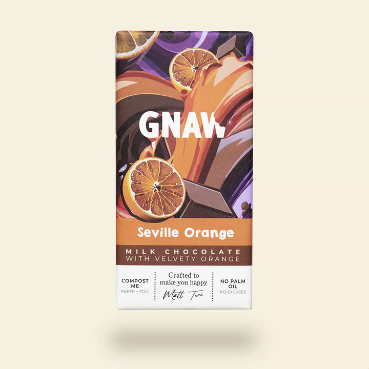 GNAW Seville Orange Milk Chocolate Bar Hero Image Secondary