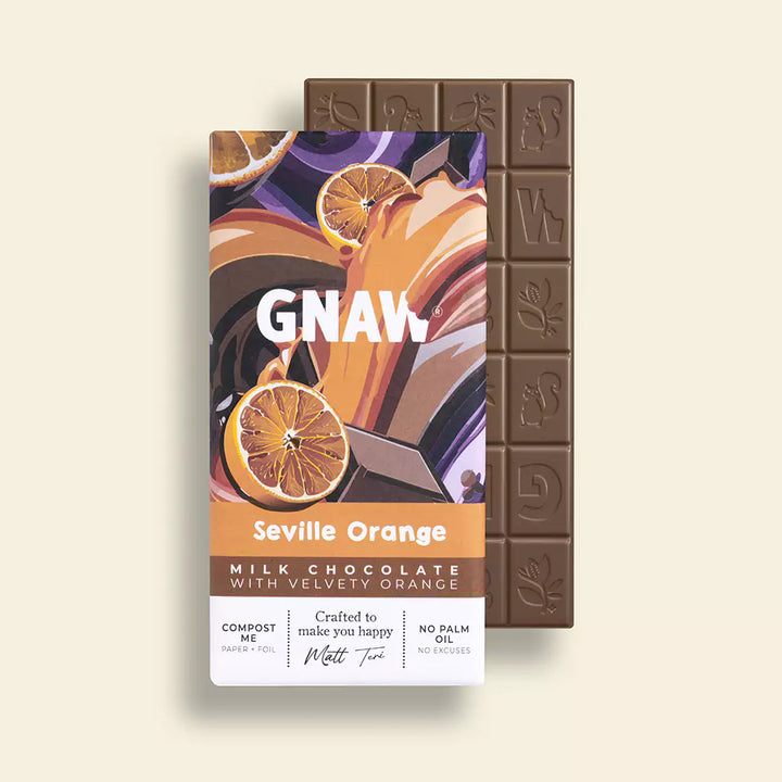 GNAW Seville Orange Milk Chocolate Bar Hero Image Primary