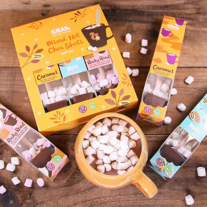 Mixed Hot Chocolate Stirrer Gift Set (Milk, Caramel & Rocky Road) - GNAW