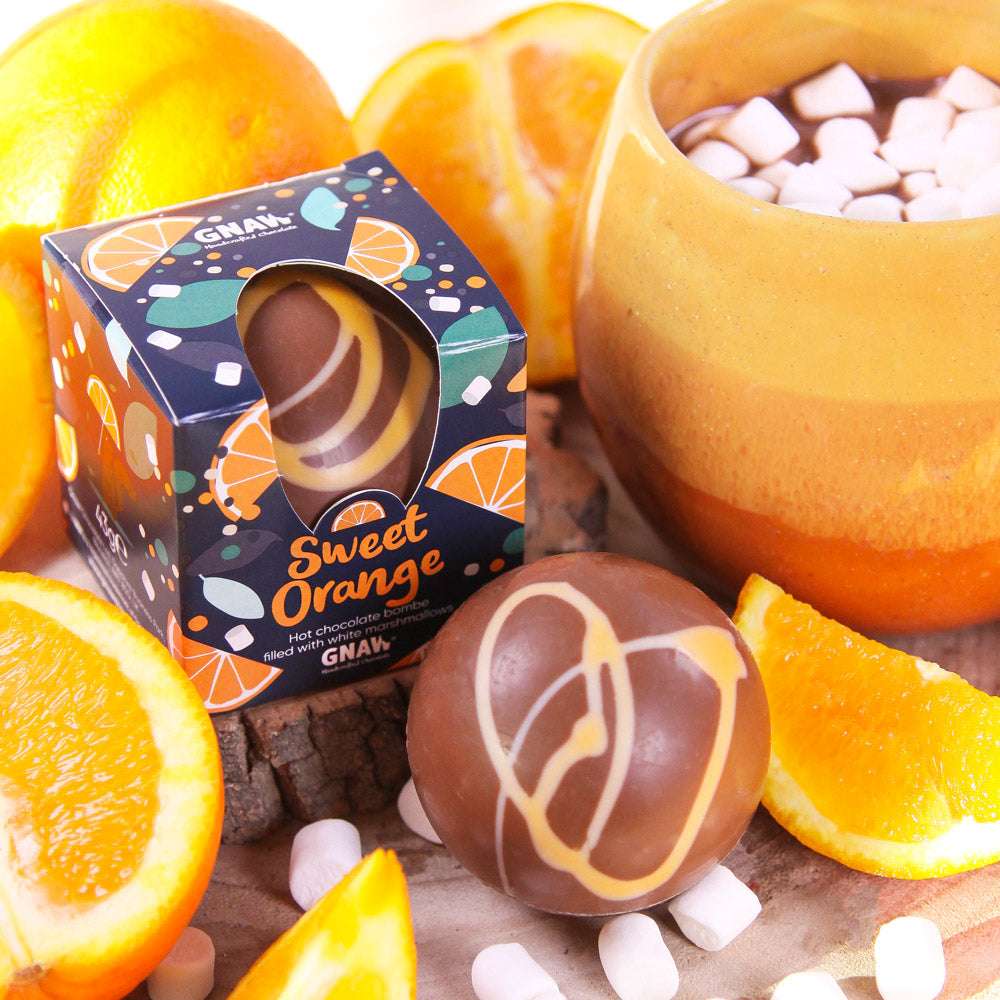 Sweet Orange Hot Chocolate Bomb with Marshmallows 🍊